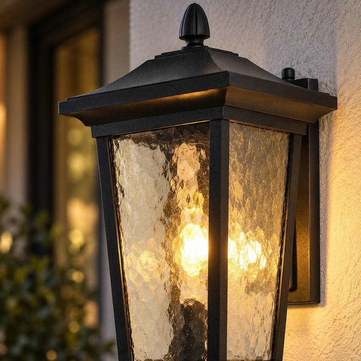Bramwell | Industrial Outdoor Wall Lantern with Clear or Water-Pattern Glass and E26/E27 Bulb