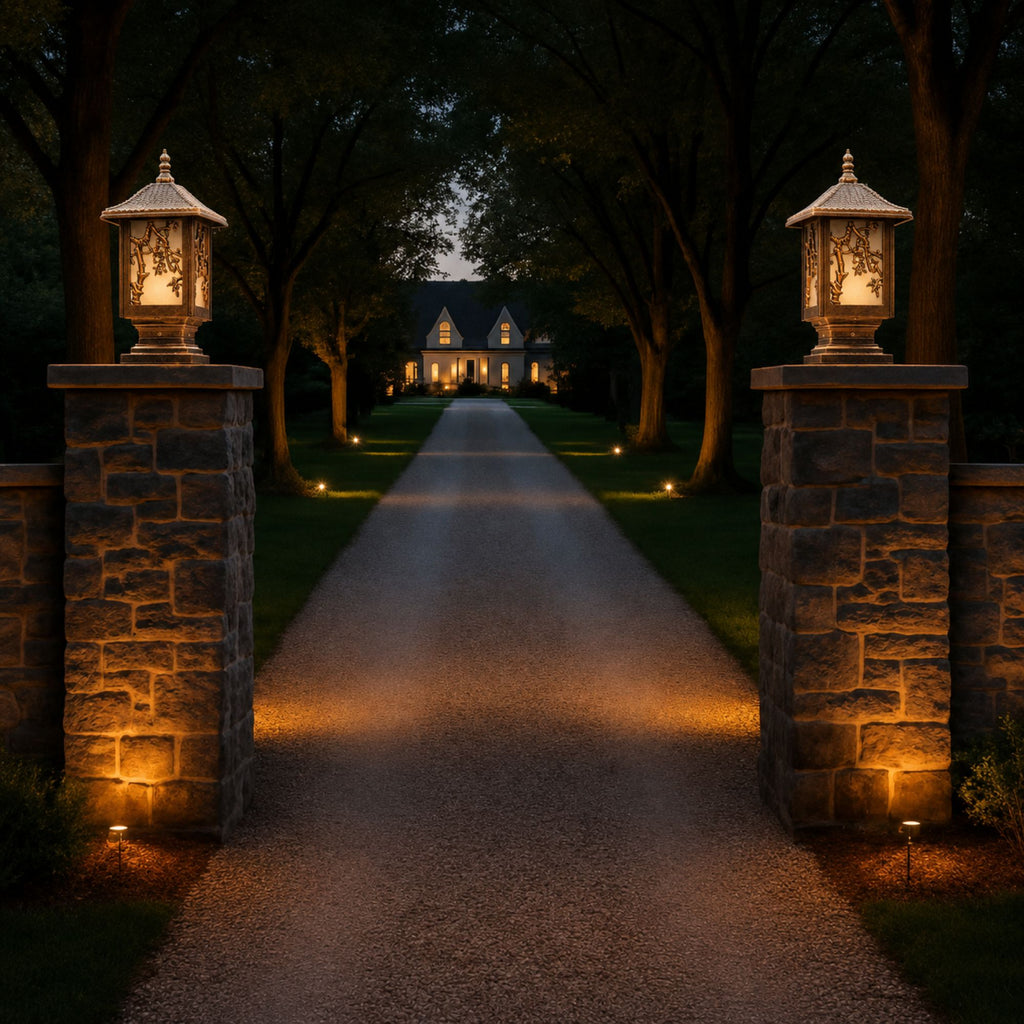 IsliLight | Elegant Floral Metal Outdoor Wall Lantern for Garden Pathways