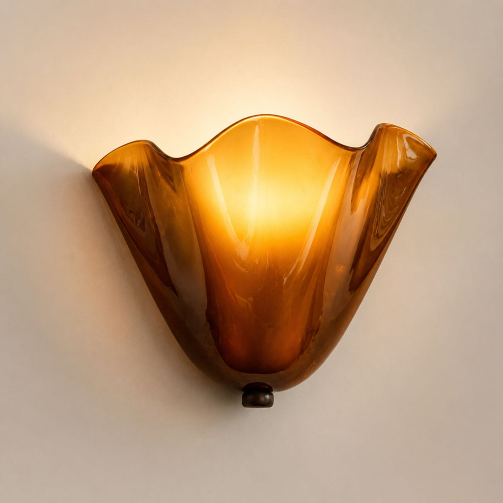 LuminaraShell | Elegant Vintage Stained Glass Wall Sconce Light 4 / brown