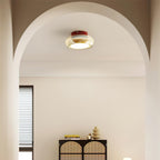 CognacGlow | Elegant Retro Flush Mount Ceiling Light with Glass Shade 4
