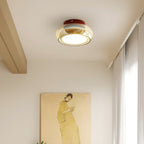 CognacGlow | Elegant Retro Flush Mount Ceiling Light with Glass Shade 5