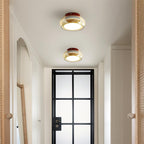 CognacGlow | Elegant Retro Flush Mount Ceiling Light with Glass Shade 6