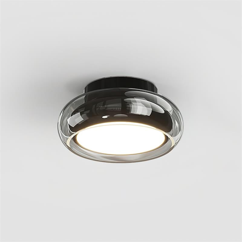 CognacGlow | Elegant Retro Flush Mount Ceiling Light with Glass Shade 9