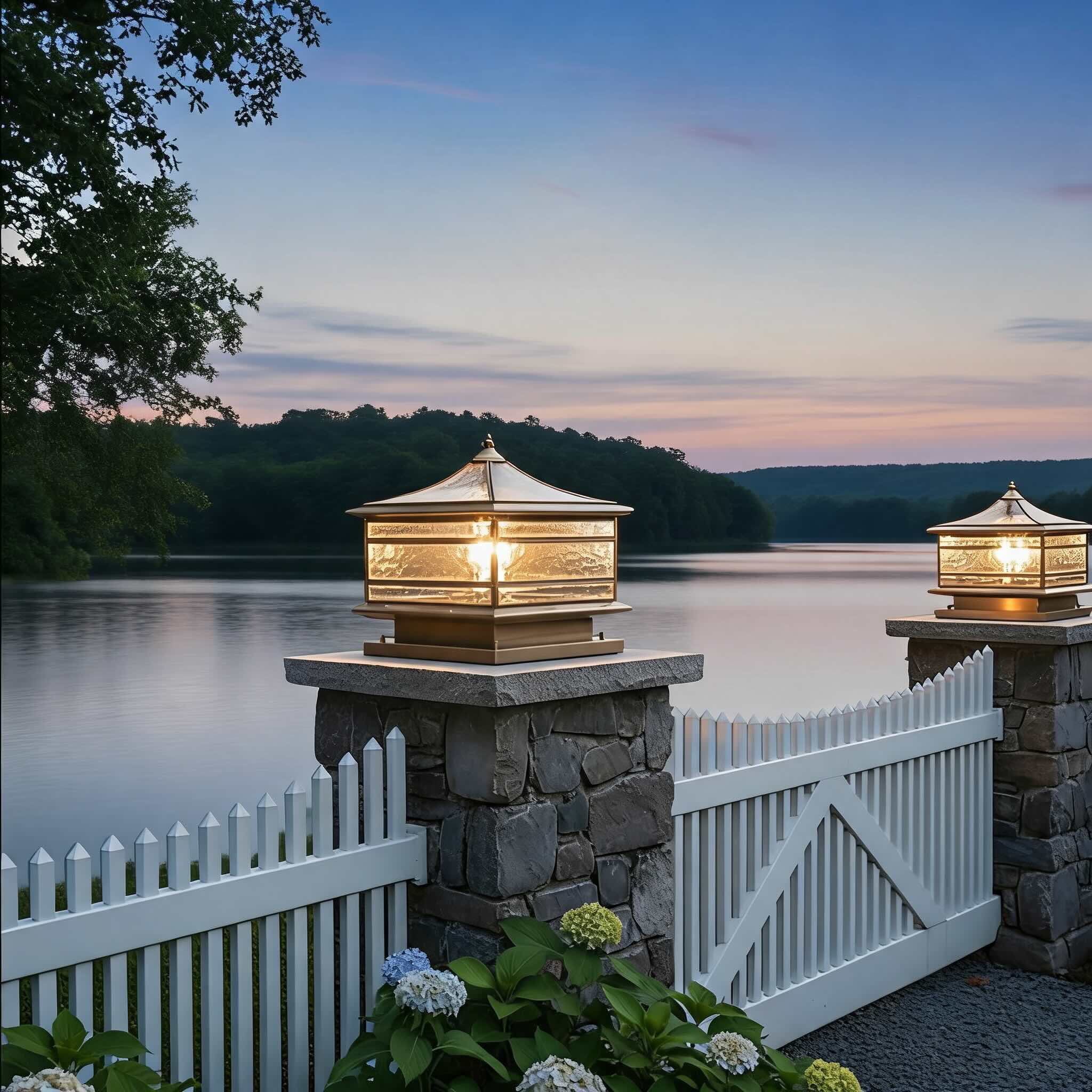 CopperGlow | Elegant Vintage Outdoor LED Fence Post Light Fixture 1