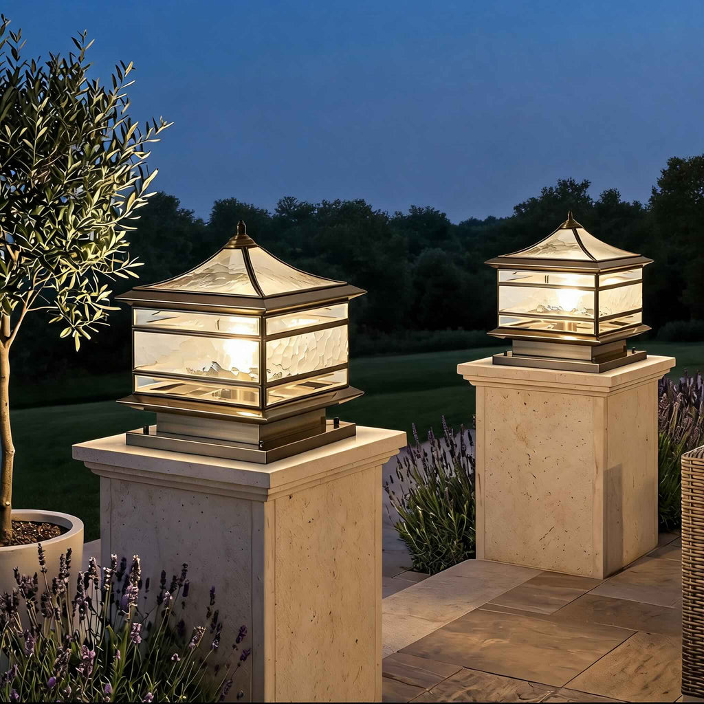 CopperGlow | Elegant Vintage Outdoor LED Fence Post Light Fixture 2