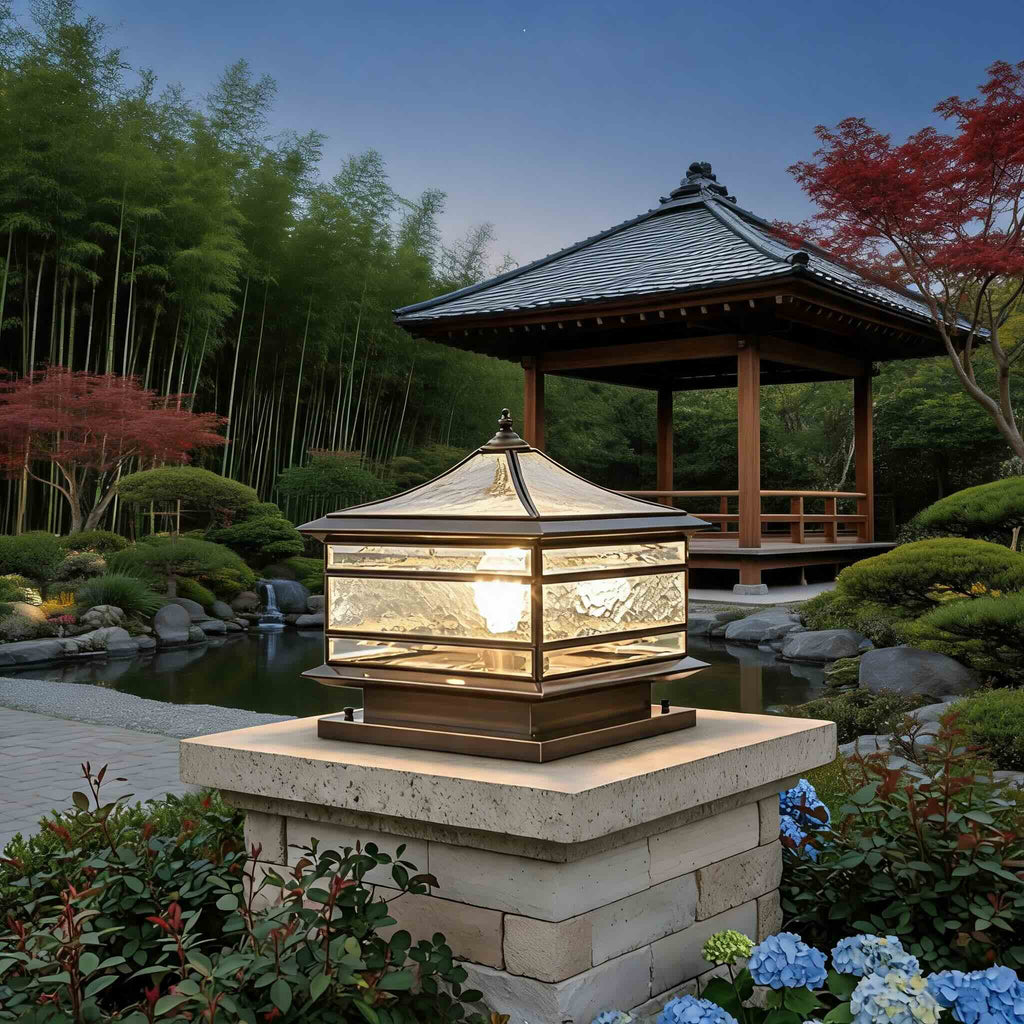 CopperGlow | Elegant Vintage Outdoor LED Fence Post Light Fixture 9