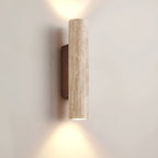 TravertineGlow | Elegant Natural Stone Up & Down Wall Sconce Lighting