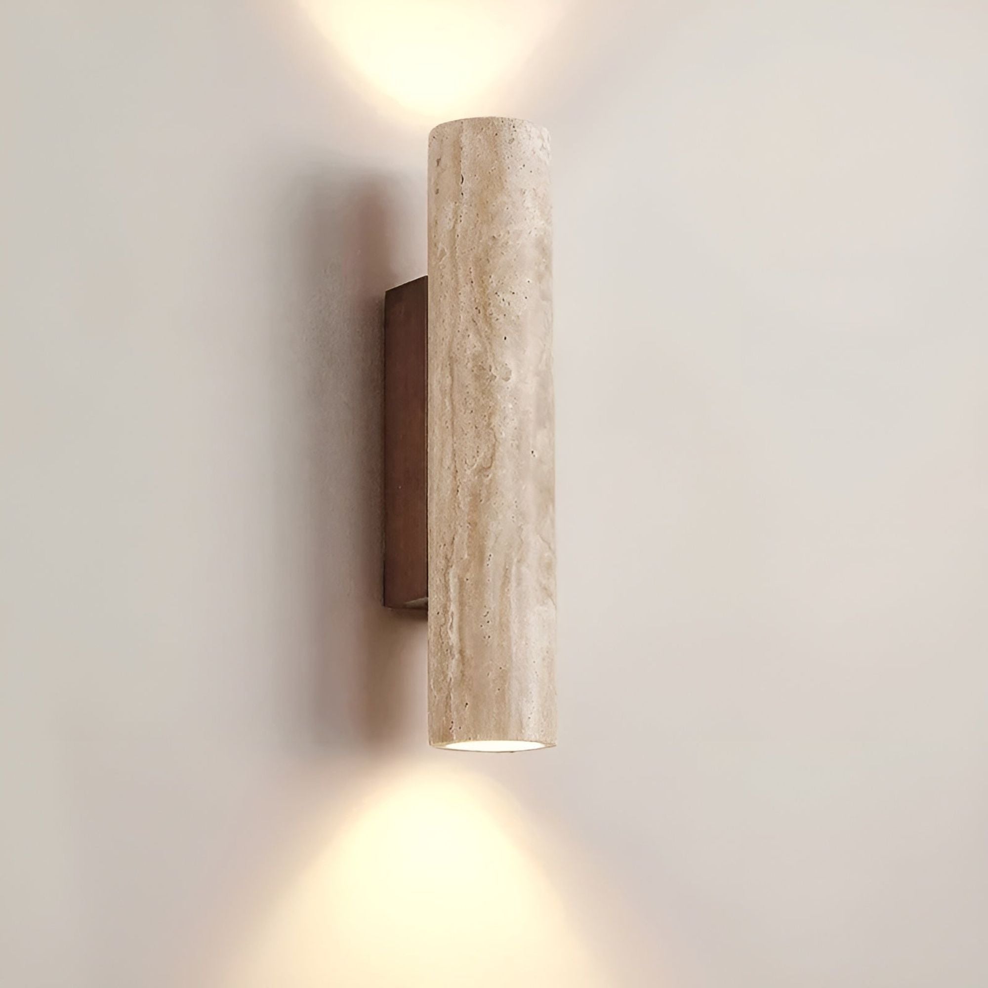 TravertineGlow | Elegant Natural Stone Up & Down Wall Sconce Lighting