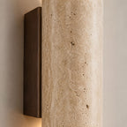 TravertineGlow | Elegant Natural Stone Up & Down Wall Sconce Lighting