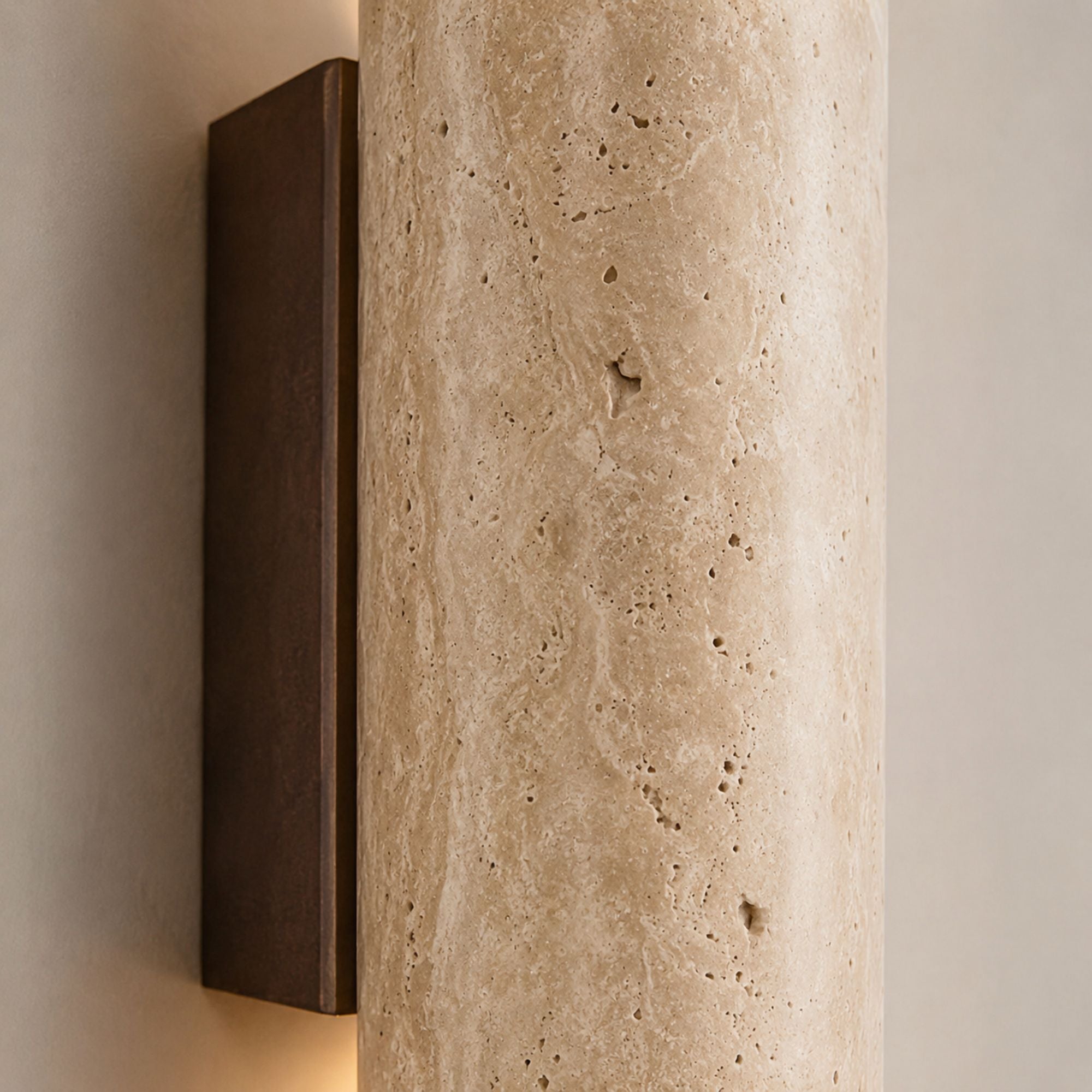 TravertineGlow | Elegant Natural Stone Up & Down Wall Sconce Lighting