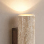 TravertineGlow | Elegant Natural Stone Up & Down Wall Sconce Lighting