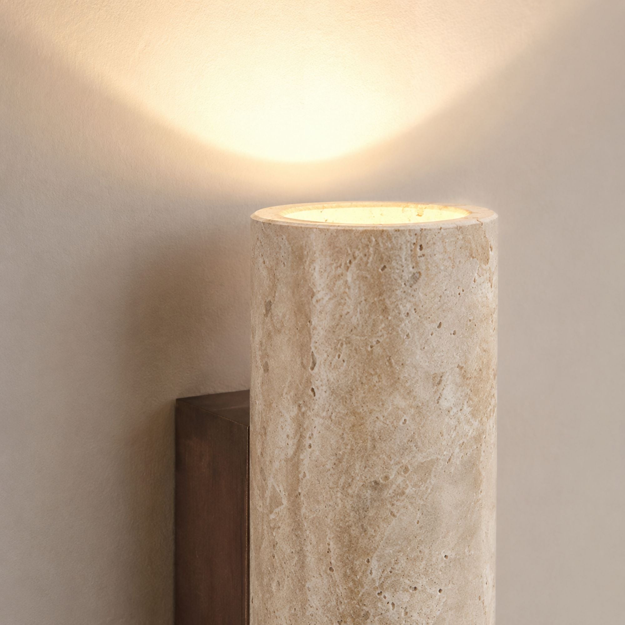 TravertineGlow | Elegant Natural Stone Up & Down Wall Sconce Lighting