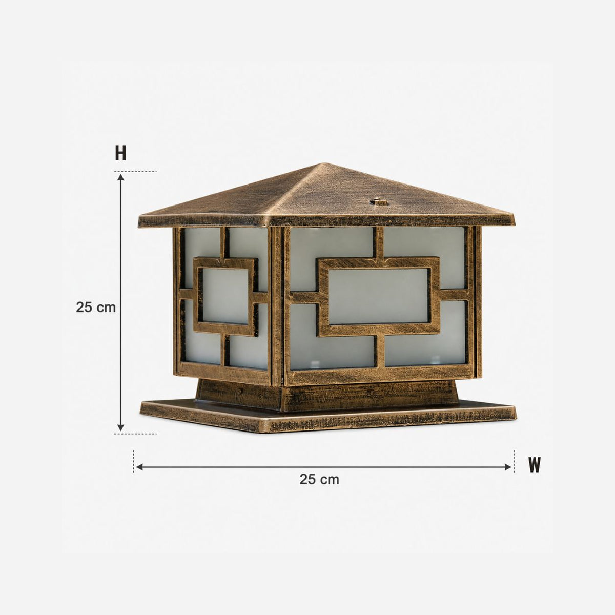 Pagoda Pillar Light | Gate Post Lantern, Black or Bronze, IP65