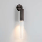 FlumeLight | Elegant Contemporary Brass Reeded Glass Wall Sconce 12