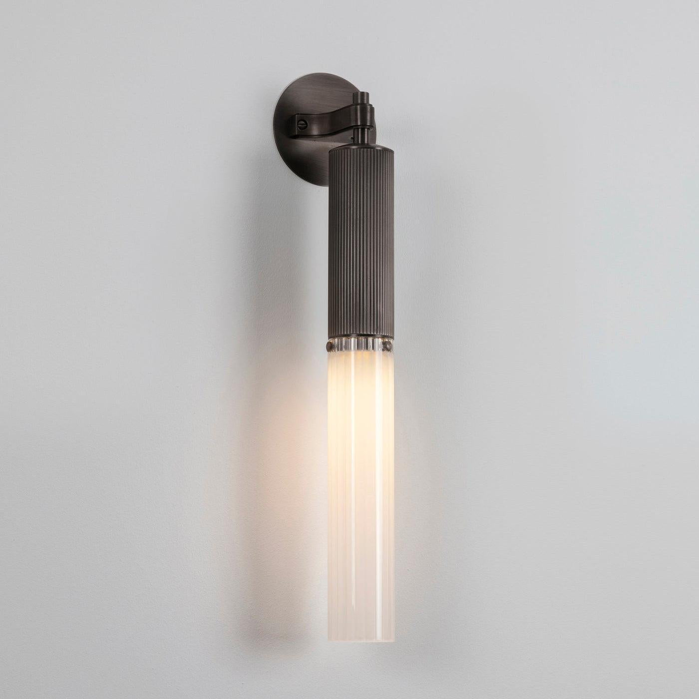 FlumeLight | Elegant Contemporary Brass Reeded Glass Wall Sconce 13