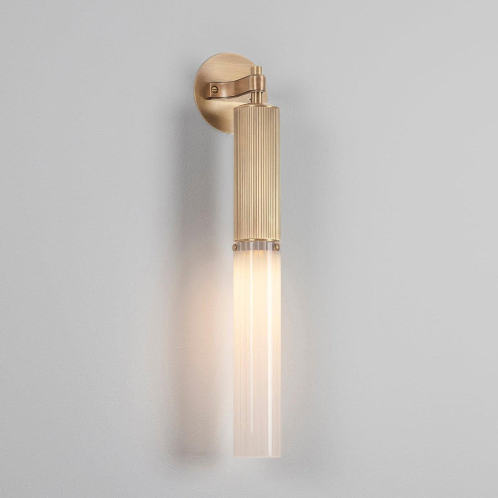 FlumeLight | Elegant Contemporary Brass Reeded Glass Wall Sconce 14