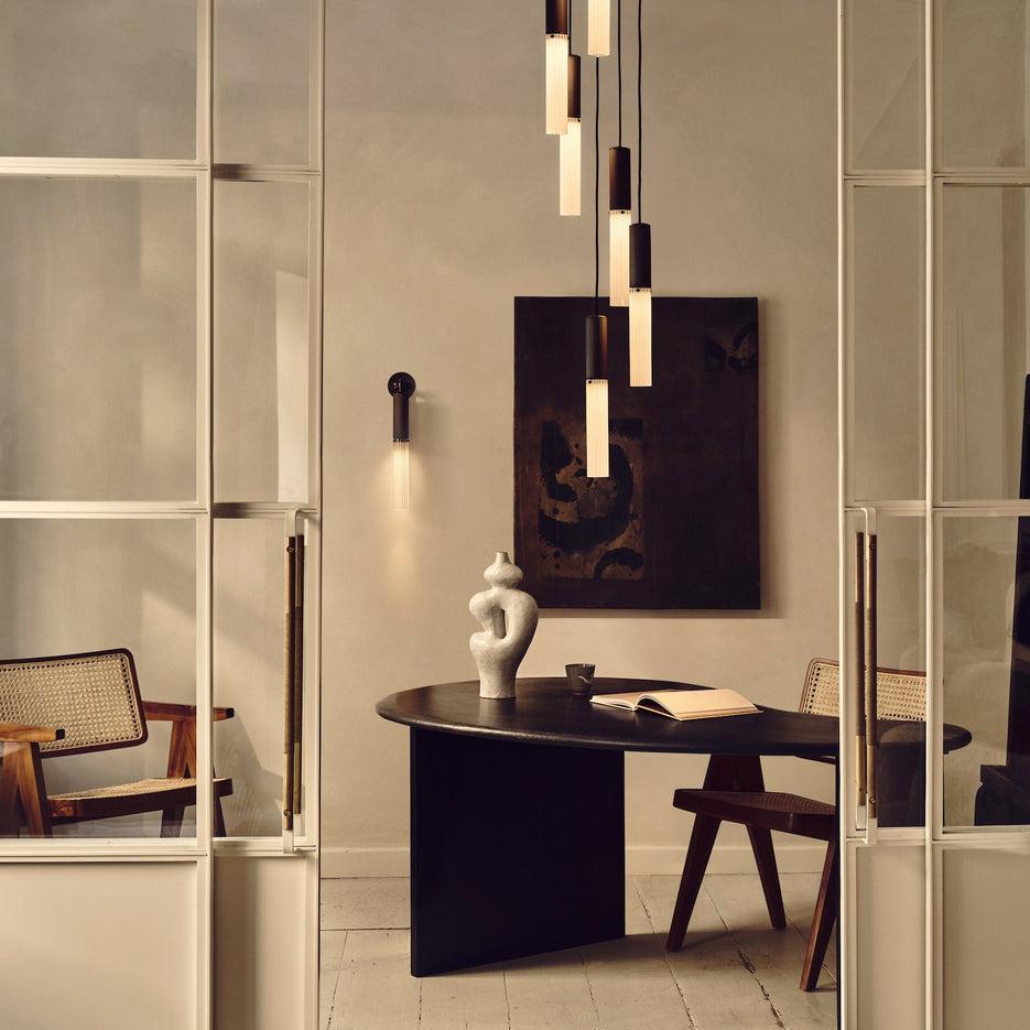 FlumeLight | Elegant Contemporary Brass Reeded Glass Wall Sconce 6