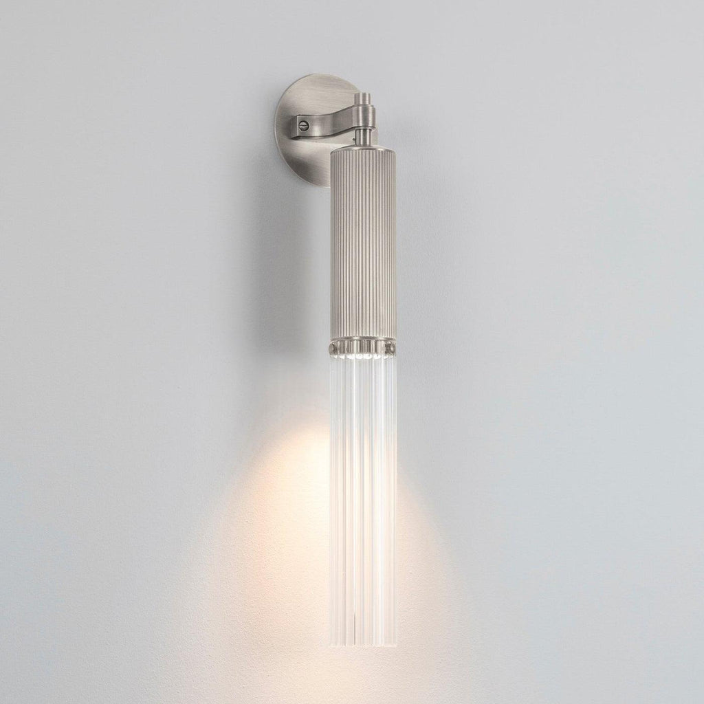 FlumeLight | Elegant Contemporary Brass Reeded Glass Wall Sconce 9
