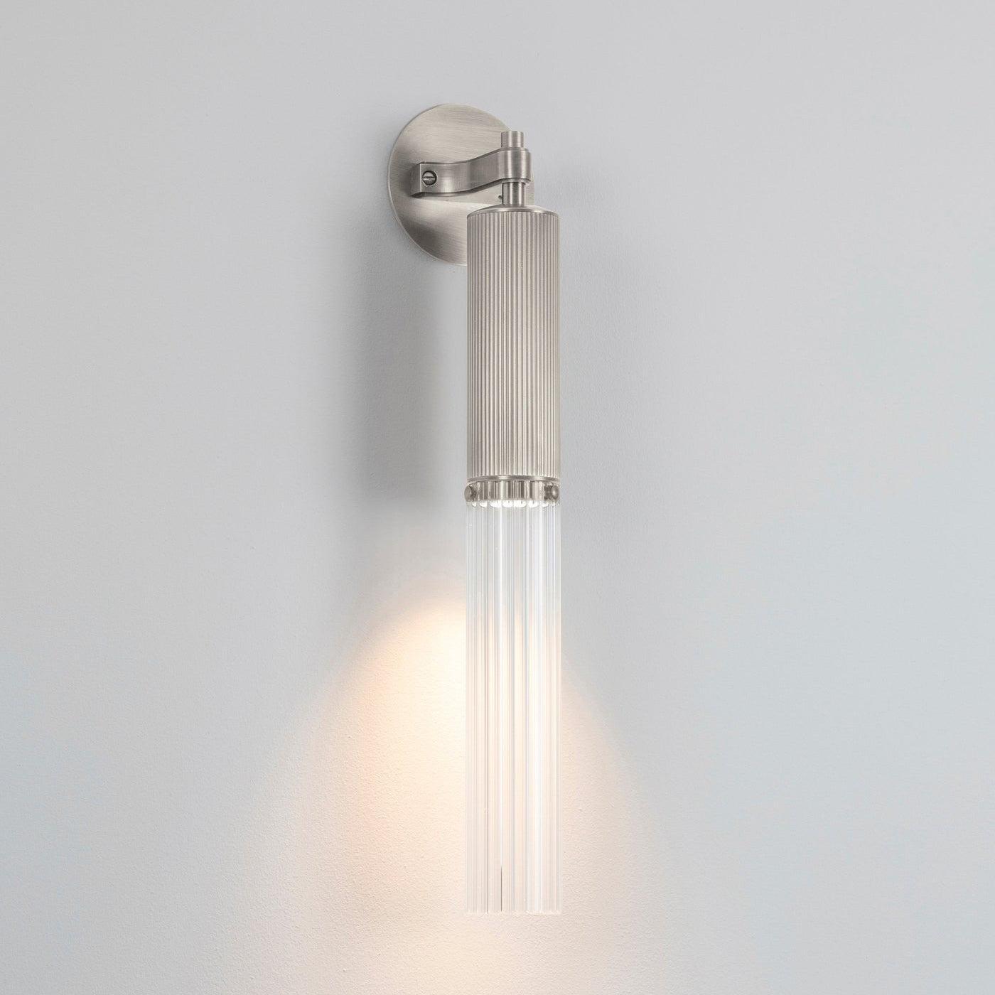 FlumeLight | Elegant Contemporary Brass Reeded Glass Wall Sconce 9