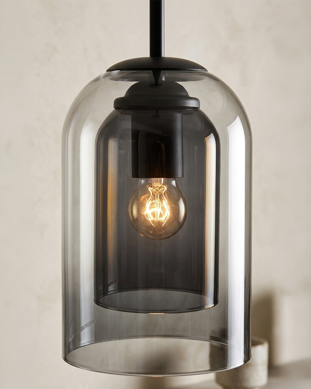 MiraGlass | Stylish Double-Layered Glass Pendant Lighting for Kitchen Island