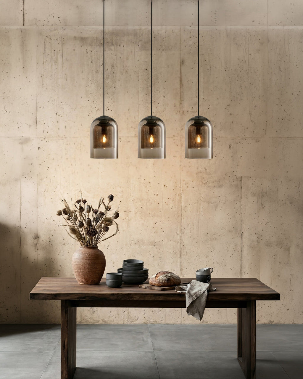 MiraGlass | Stylish Double-Layered Glass Pendant Lighting for Kitchen Island