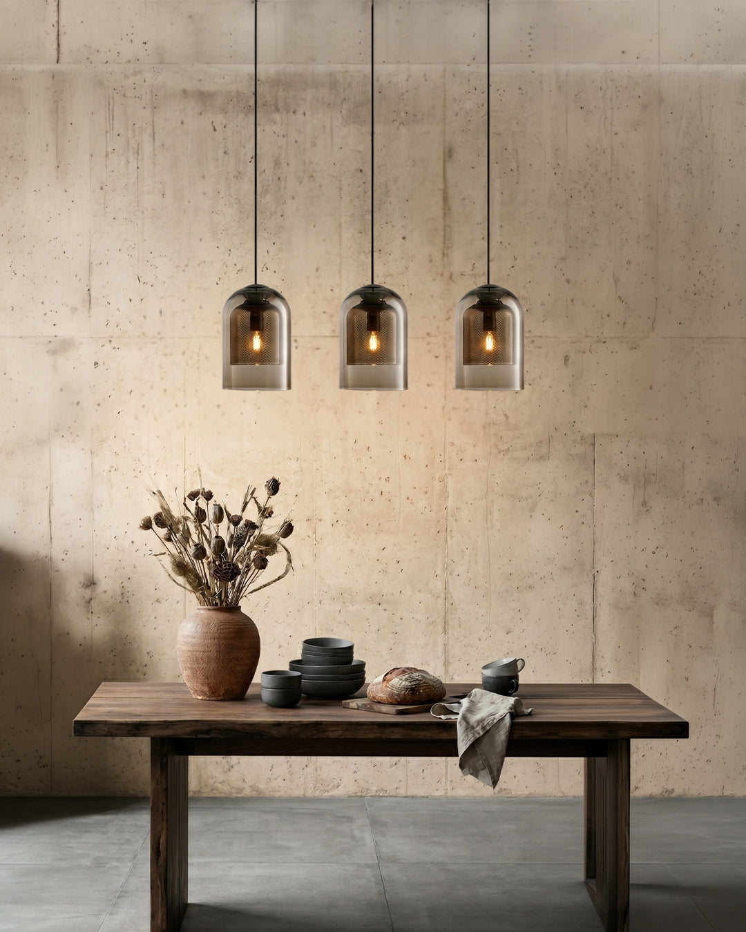 MiraGlass | Stylish Double-Layered Glass Pendant Lighting for Kitchen Island