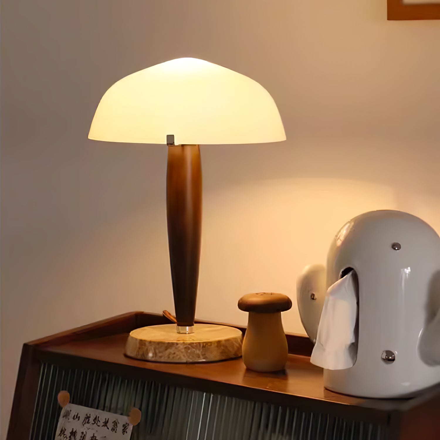 HavenLamp | Elegant Natural Wood and Marble Table Lamp for Living Room 3