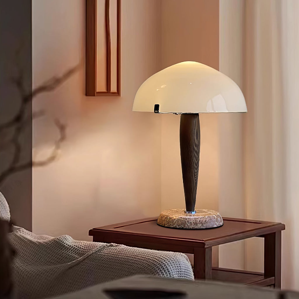 HavenLamp | Elegant Natural Wood and Marble Table Lamp for Living Room 4
