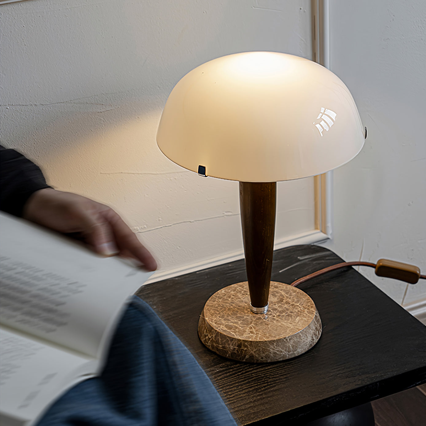HavenLamp | Elegant Natural Wood and Marble Table Lamp for Living Room 5