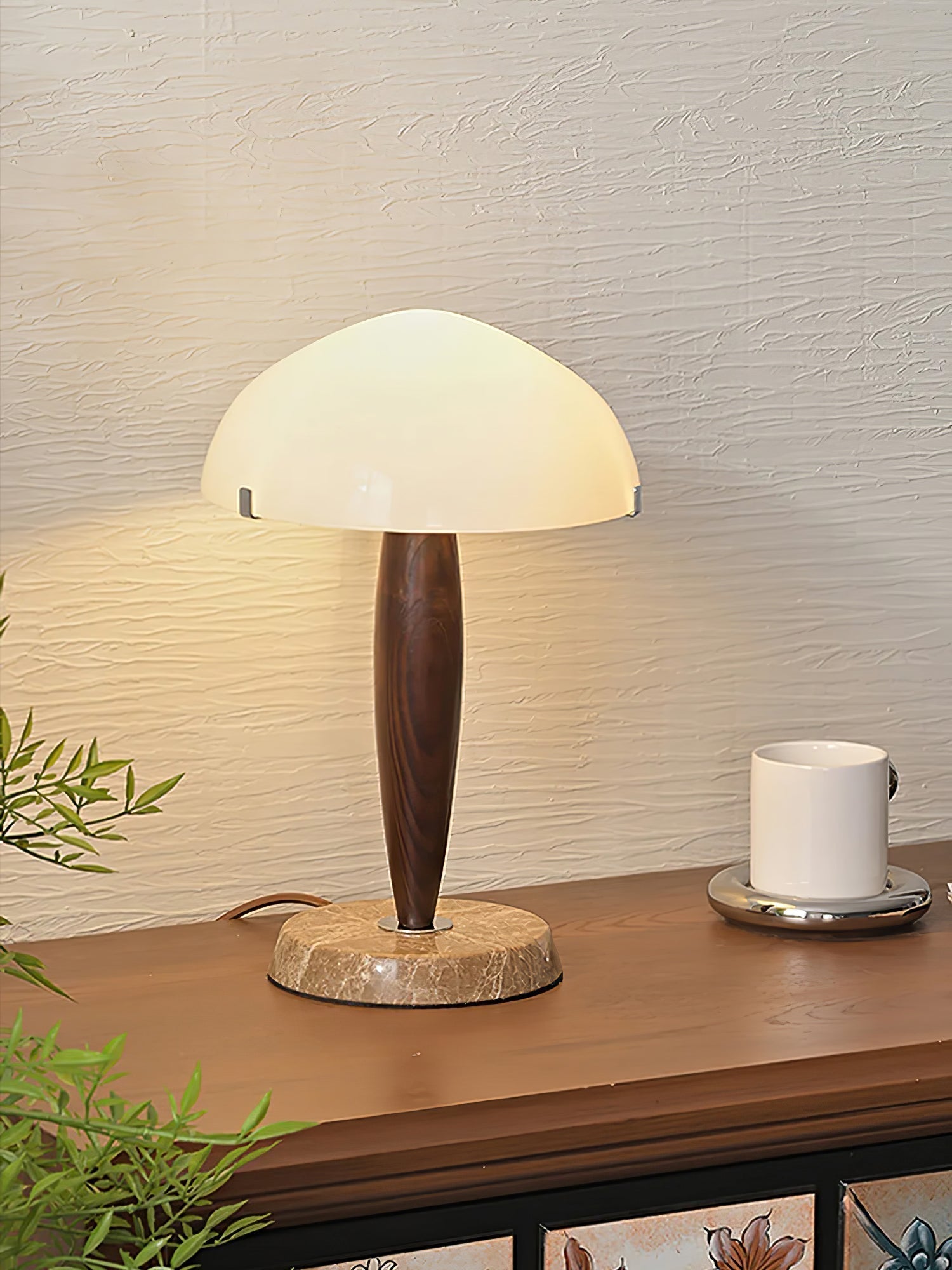HavenLamp | Elegant Natural Wood and Marble Table Lamp for Living Room 6