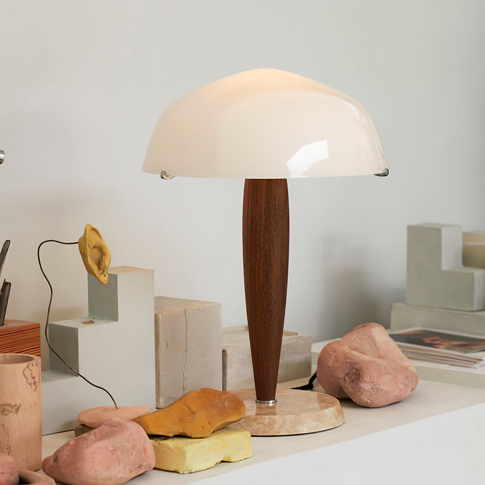 HavenLamp | Elegant Natural Wood and Marble Table Lamp for Living Room 7