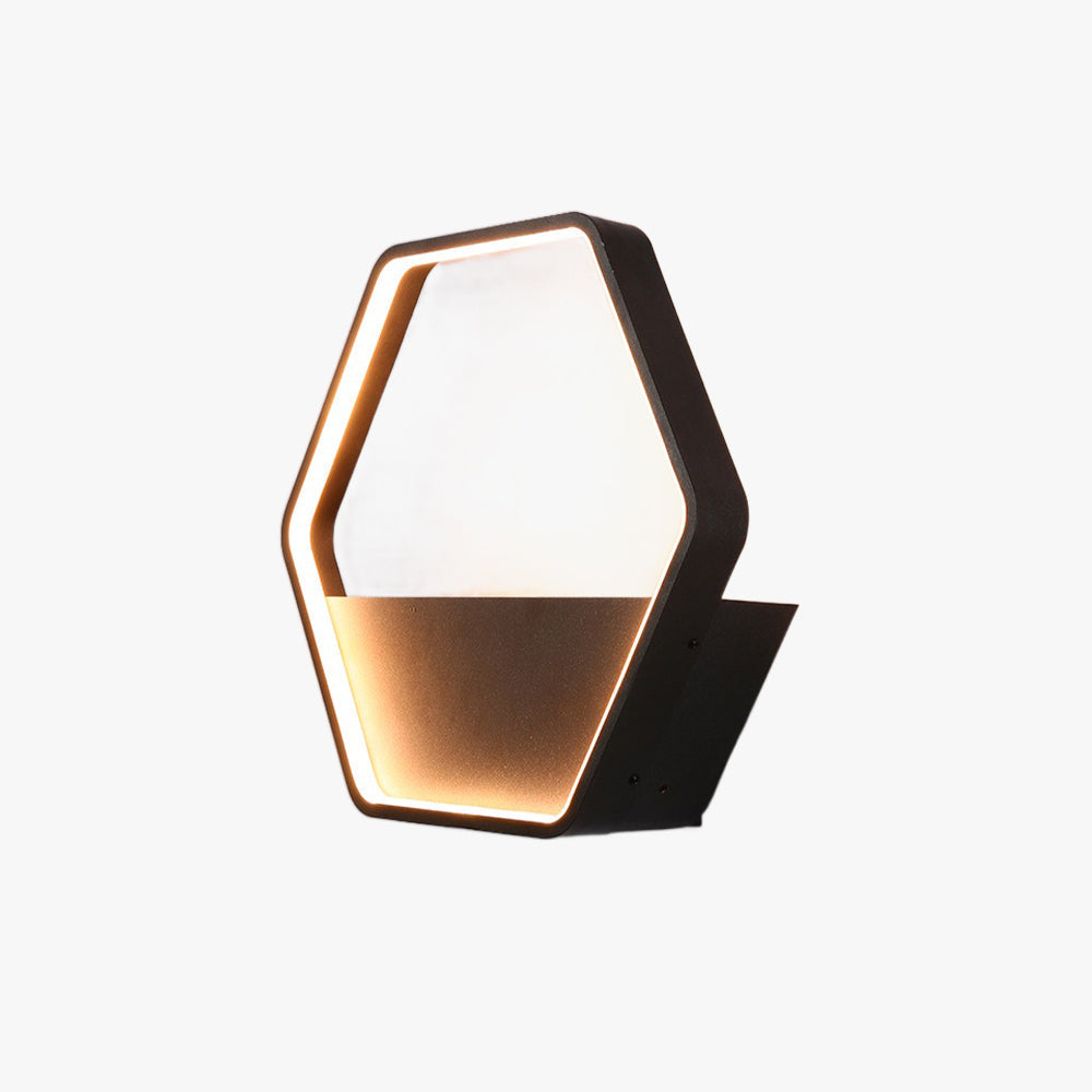 HexaRay | Stylish Modern Metal Outdoor Wall Lamp with Shelf 1