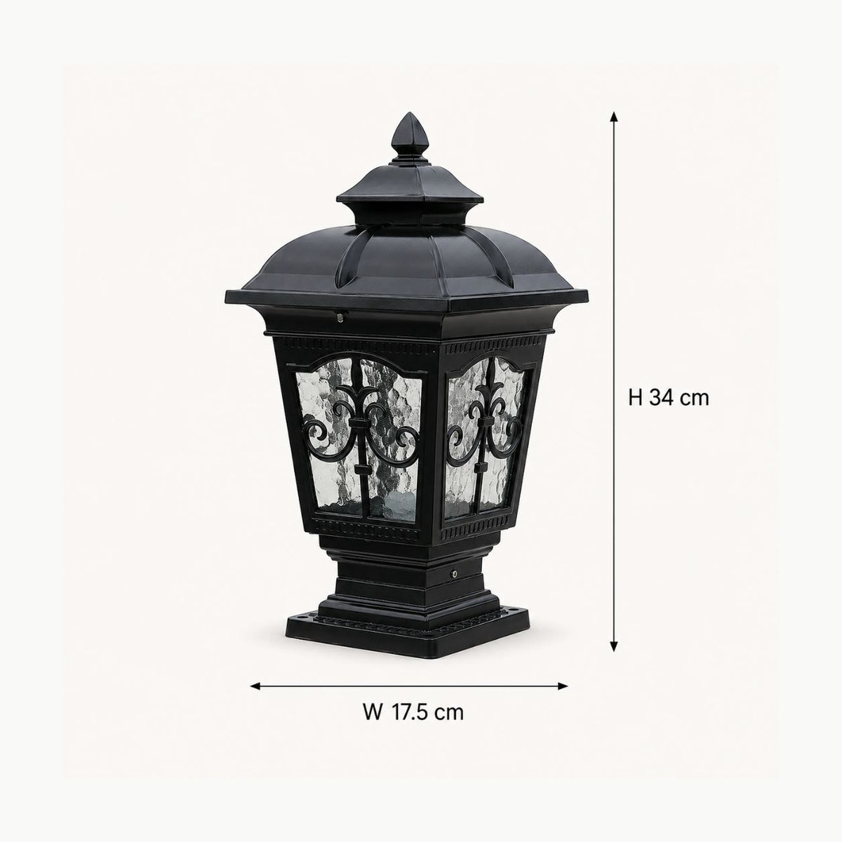 Outdoor Post Light | Scrollwork Gate Post Lantern, Waterproof IP65