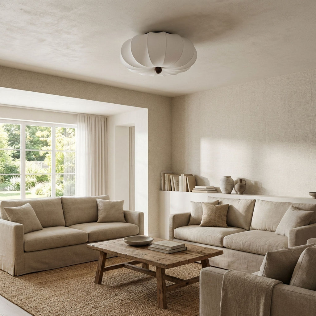KiyoshiGlow | Elegant Japandi Flush Mount Ceiling Light Fixture