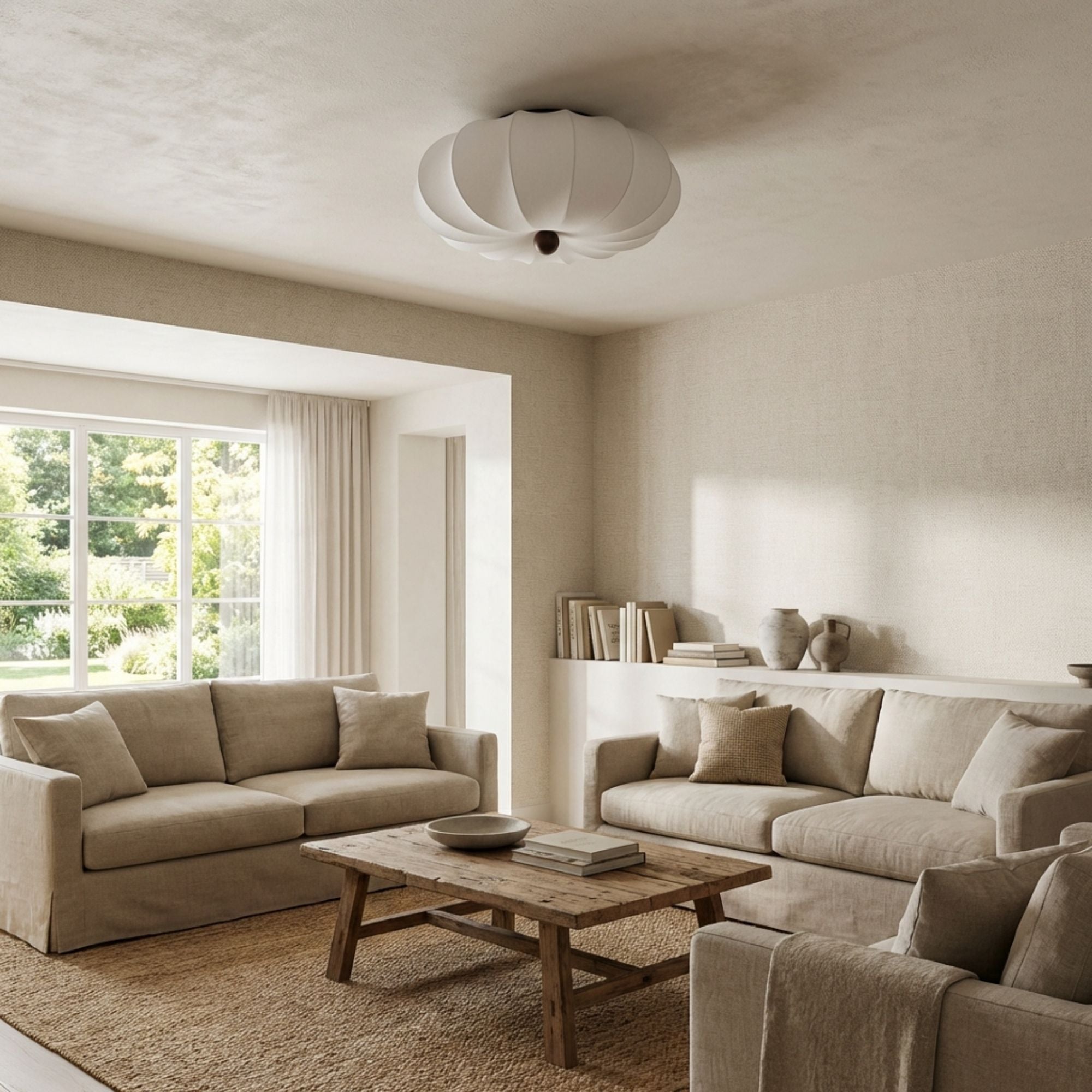 KiyoshiGlow | Elegant Japandi Flush Mount Ceiling Light Fixture