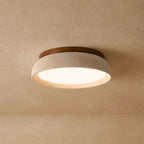 TravertineGlow | Elegant Natural Stone Flush Mount Ceiling Light 0