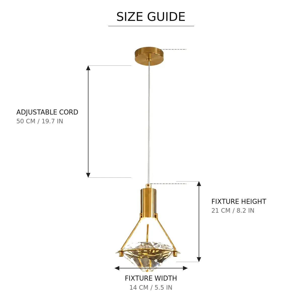 Luminara | Elegant Adjustable Crystal Pendant Light for Living & Dining Rooms