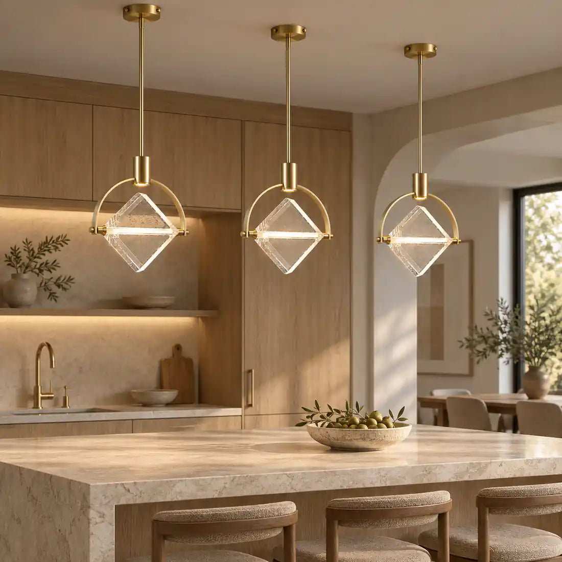 Luminara | Elegant Adjustable Crystal Kitchen Pendant Lighting Fixture