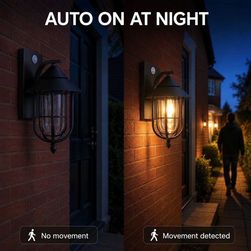Auto on at night graphic comparing no movement with movement detected