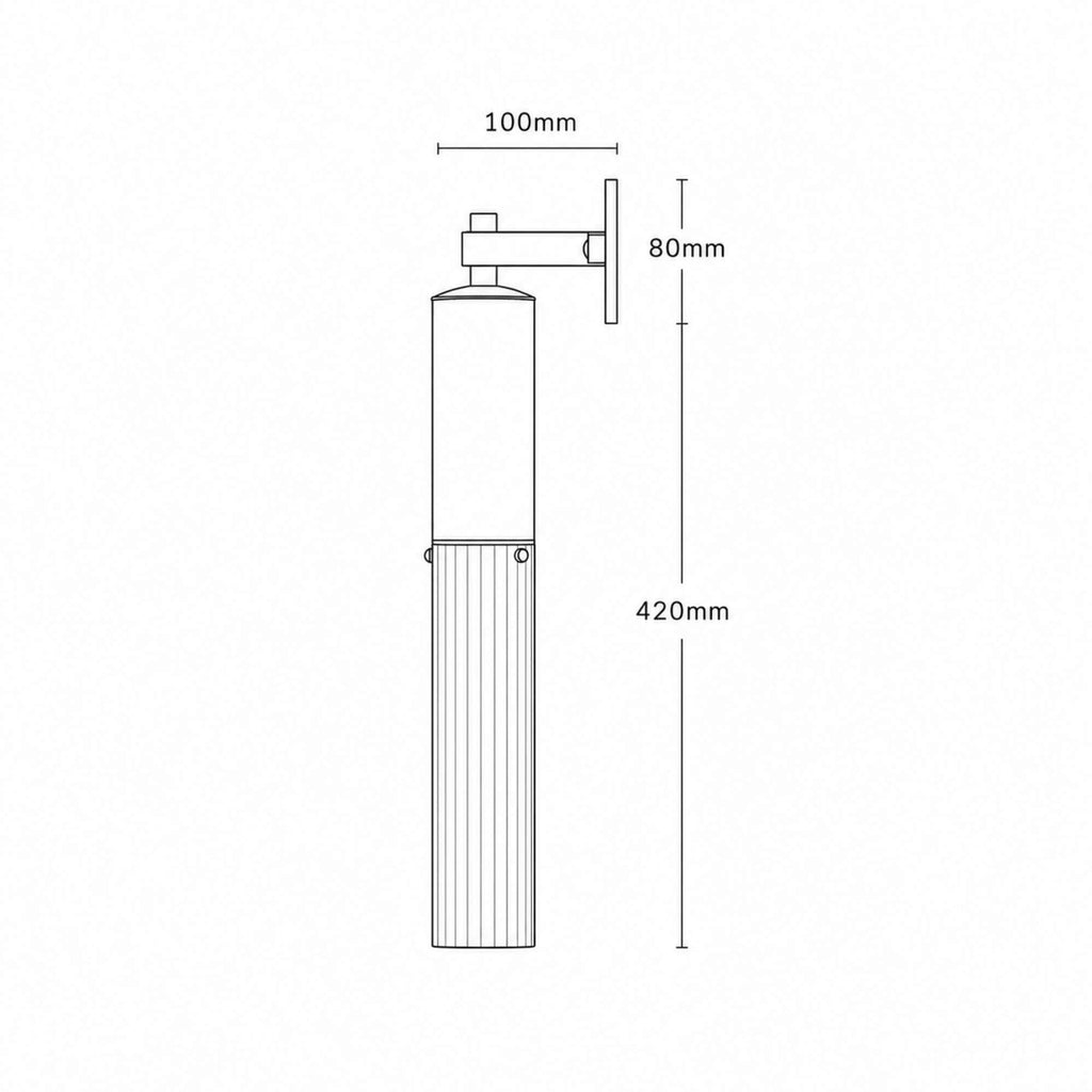 FlumeLight | Elegant Contemporary Brass Reeded Glass Wall Sconce