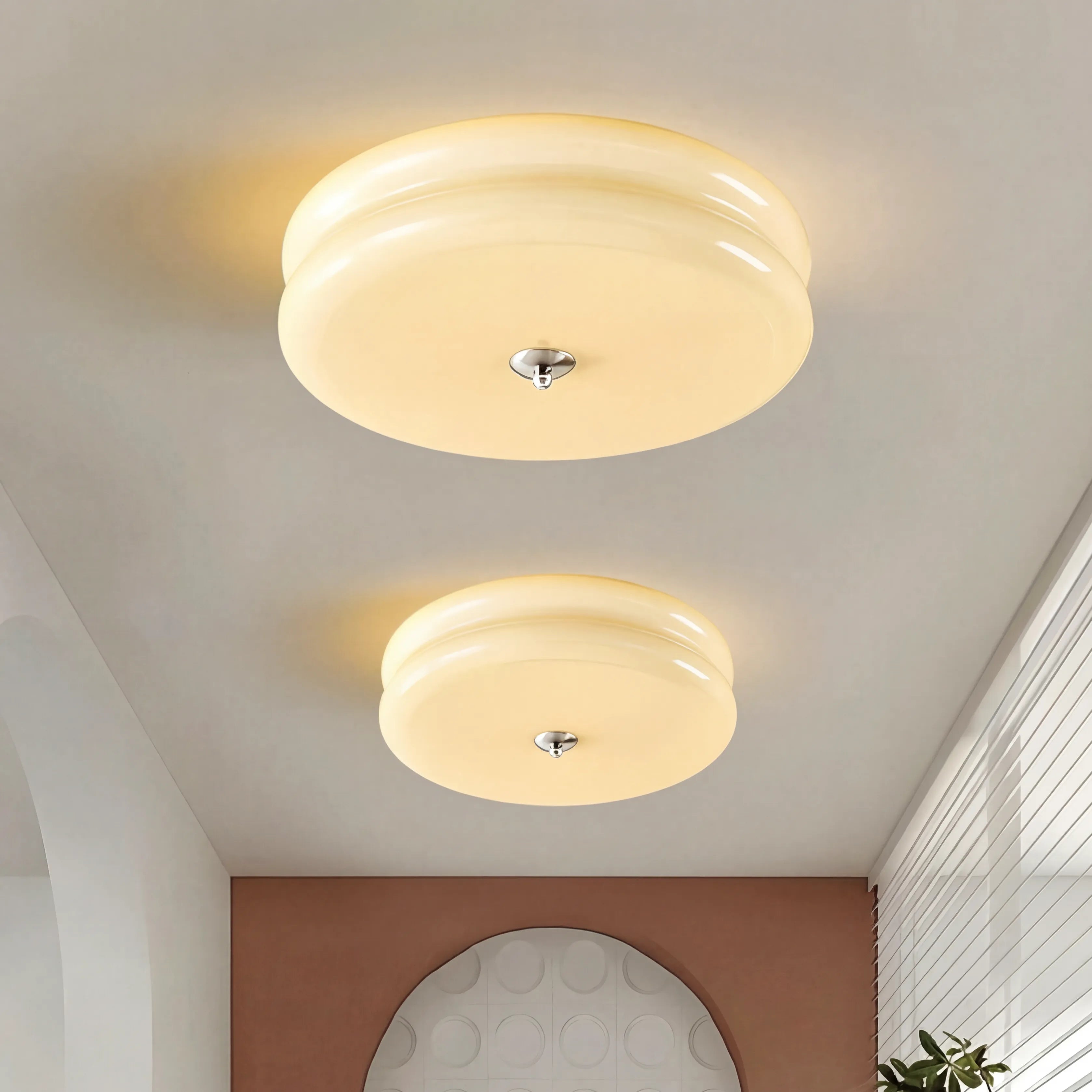 Luminara | Chic Modern Round Glass Flush Mount Ceiling Light 1