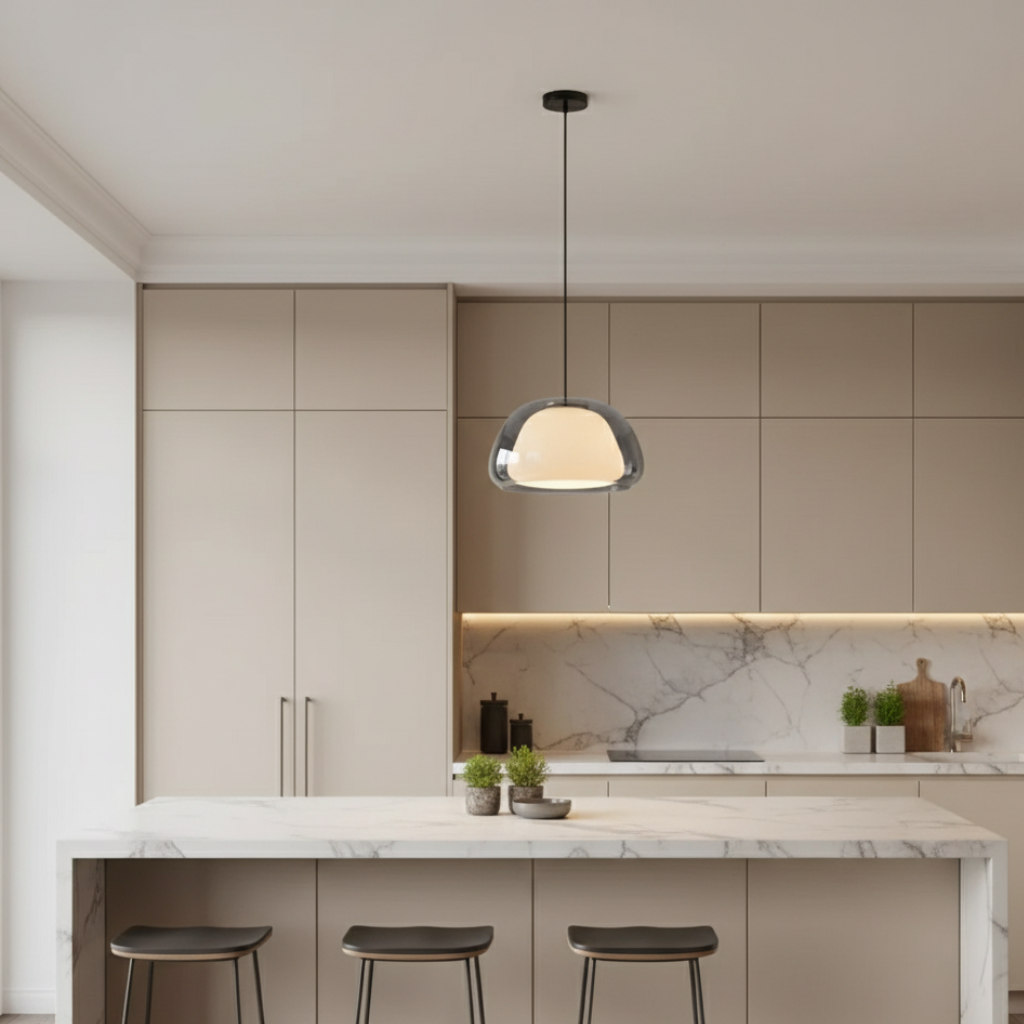 Luminara | Elegant Adjustable Glass Dome Kitchen Pendant Light Fixture 3