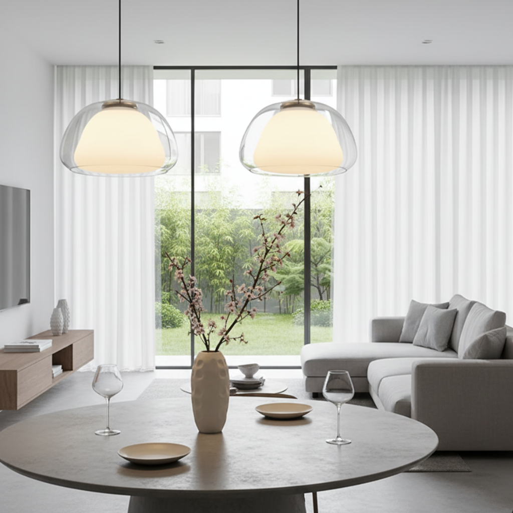 Luminara | Elegant Adjustable Glass Dome Kitchen Pendant Light Fixture 4
