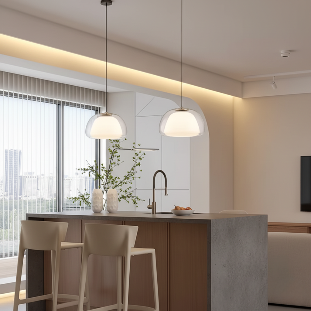 Luminara | Elegant Adjustable Glass Dome Kitchen Pendant Light Fixture 6