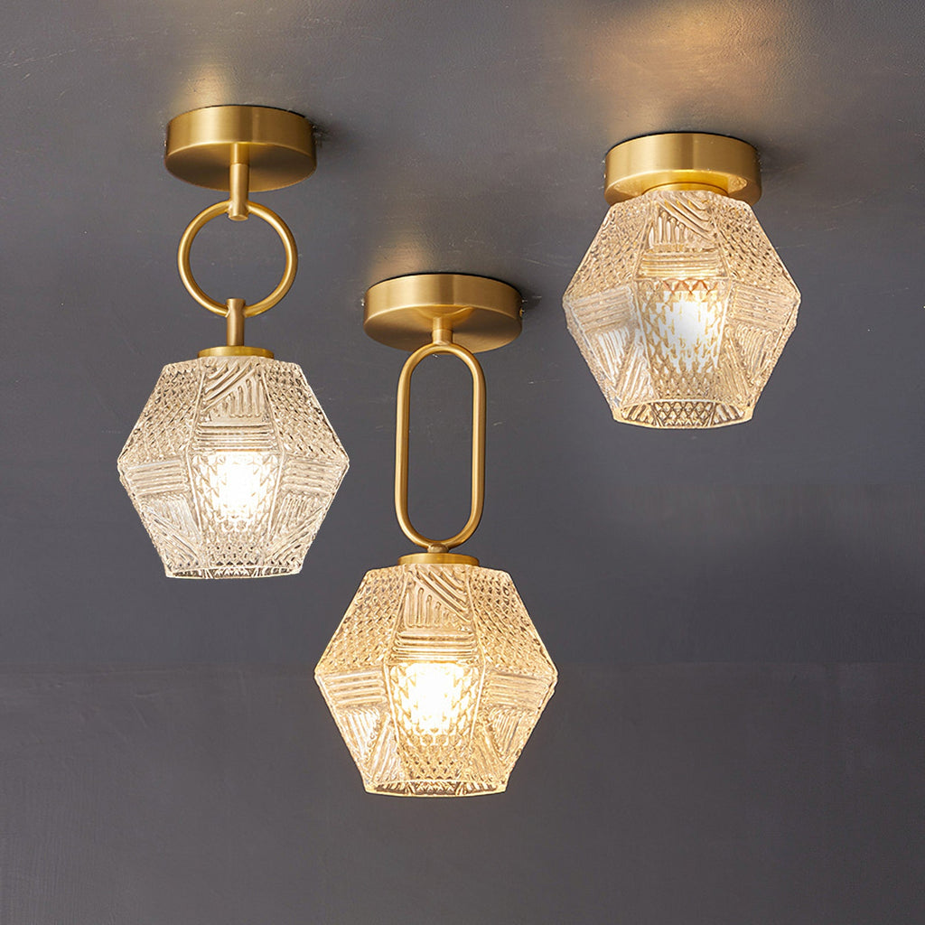 Luminara | Elegant Antique Brass Flush Mount Ceiling Light Fixture 3