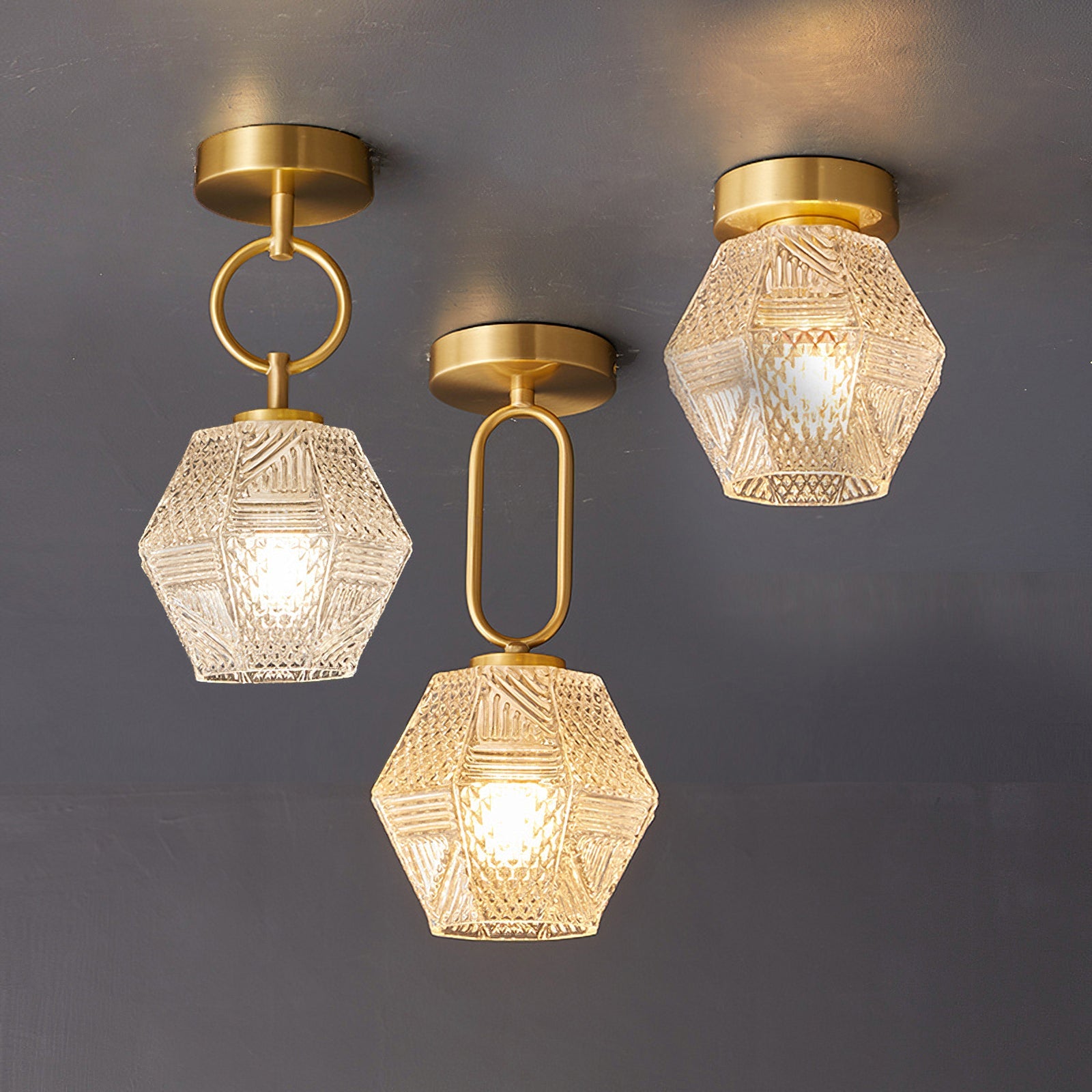 Luminara | Elegant Antique Brass Flush Mount Ceiling Light Fixture 3