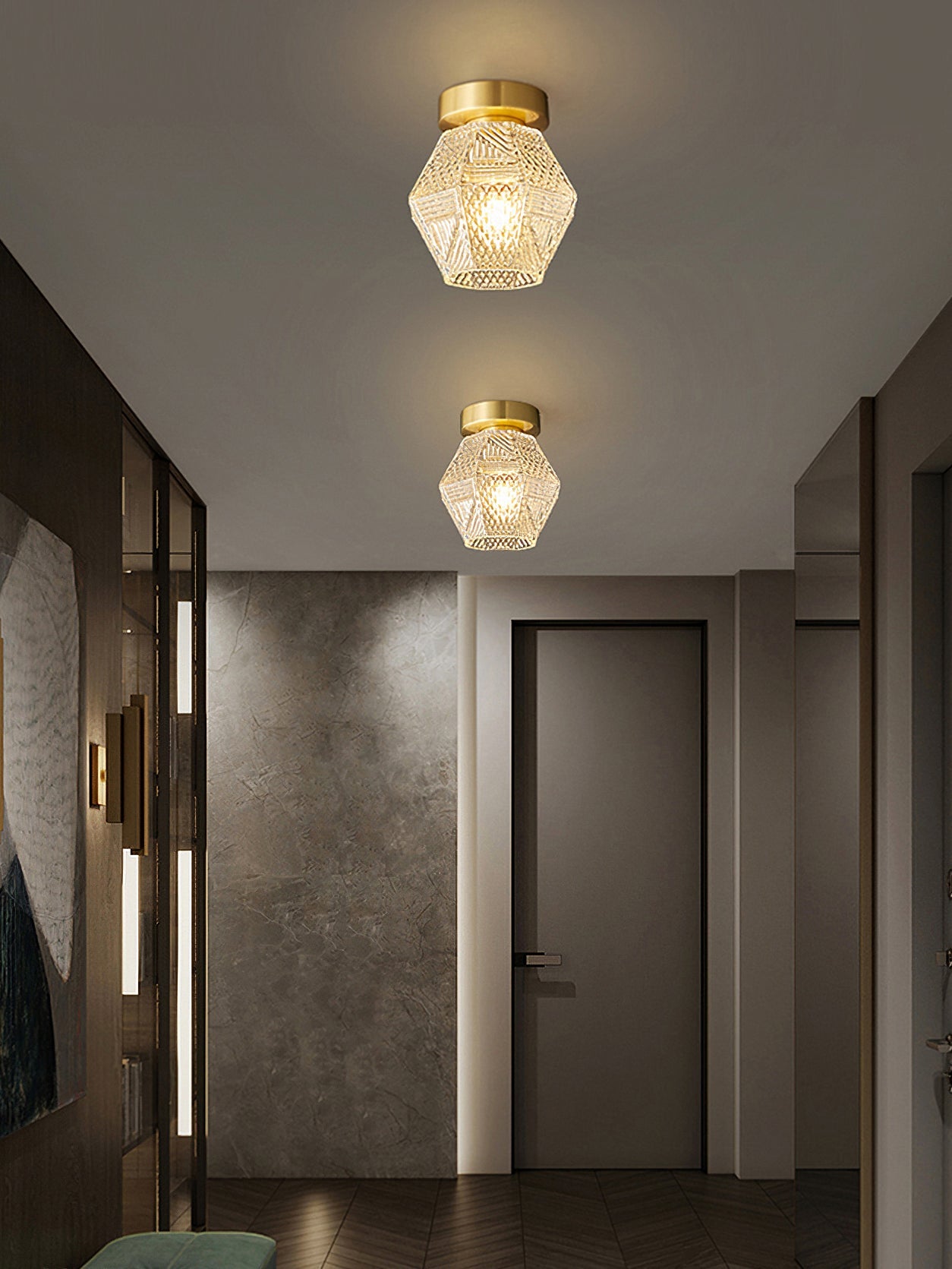 Luminara | Elegant Antique Brass Flush Mount Ceiling Light Fixture 5