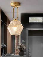Luminara | Elegant Antique Brass Flush Mount Ceiling Light Fixture 7