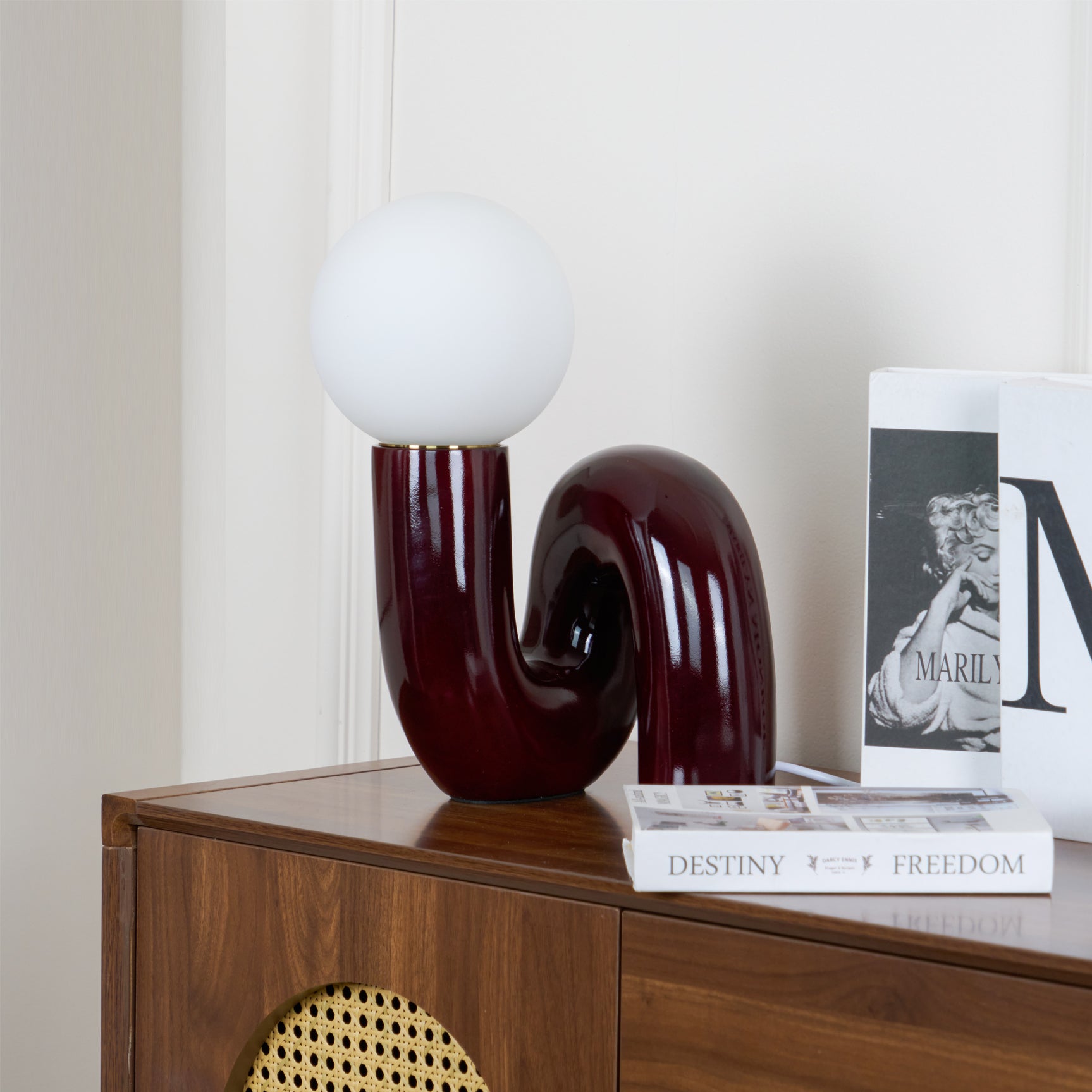 Luminara | Elegant Contemporary Spiral Glass Table Lamp for Bedroom 7
