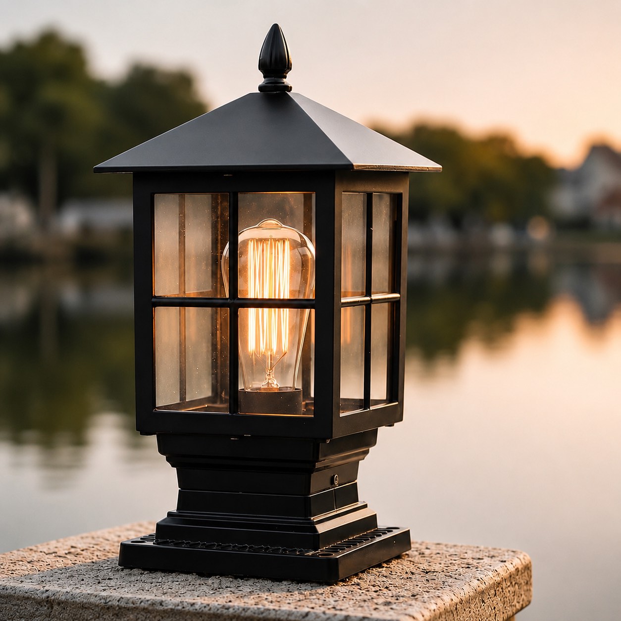 Luminara | Elegant Dual-Power Solar Outdoor Pillar Light Fixture 1
